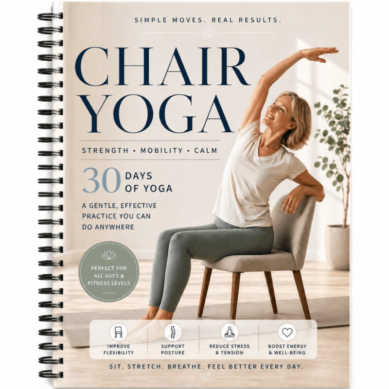 Yoga Fitness Journal - Chair Yoga Spiral Notebook, Strength Mobility