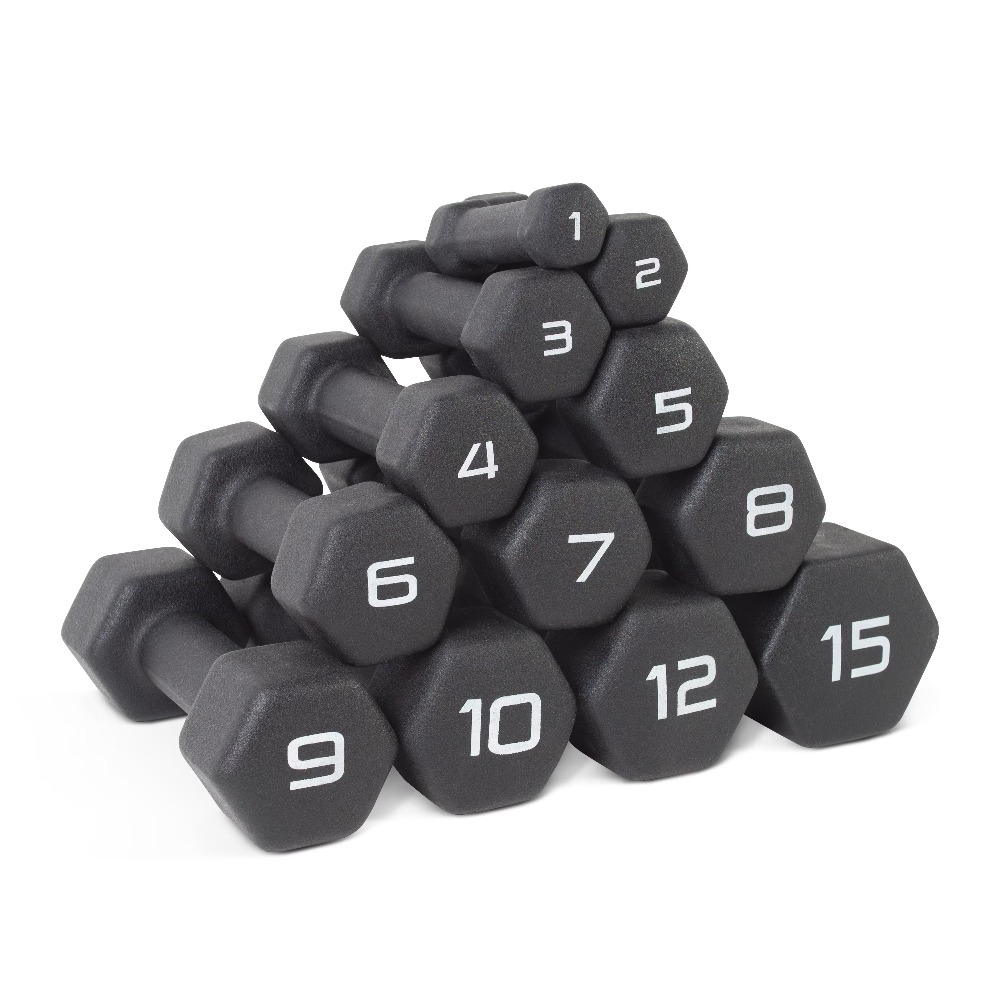 Yoga Fitness Workout - 1lb Black Neoprene Dumbbell Pair Adjustable