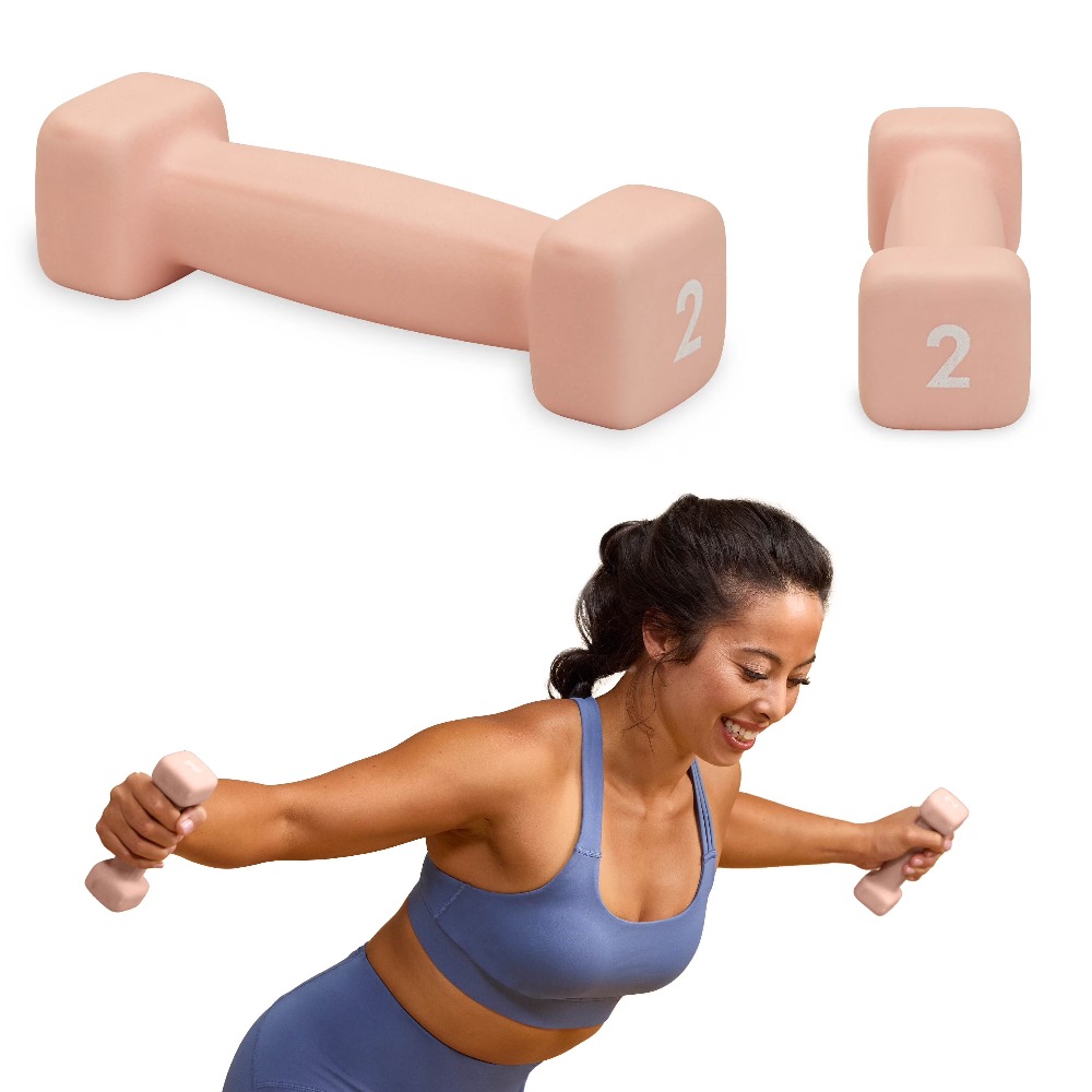 Yoga Fitness Workout - Neoprene Coated 2 Pound Dumbbell Single