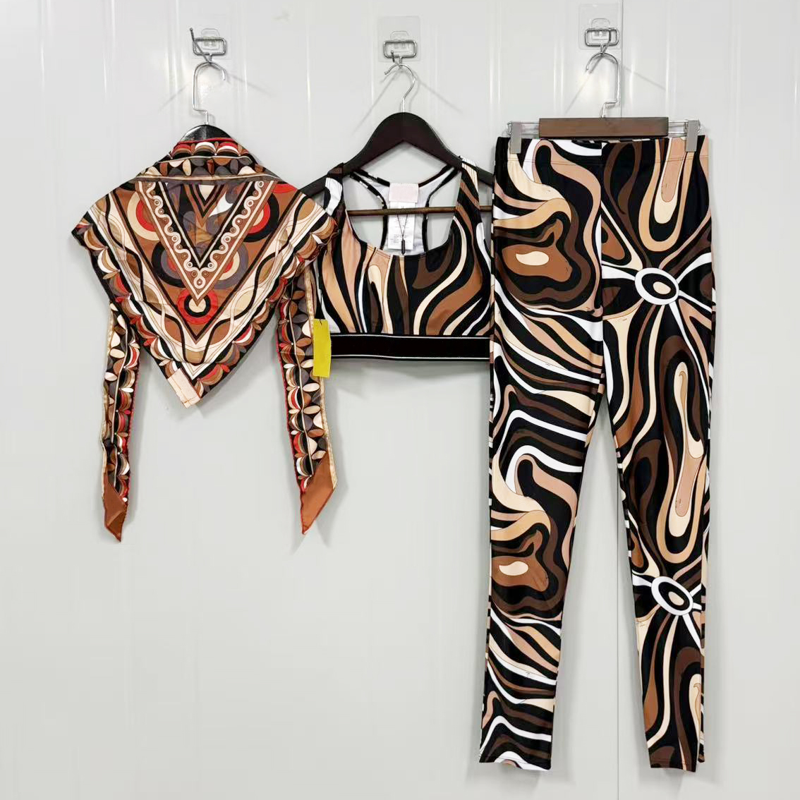 Yoga Y Fitness - Classic Women's Brown Ribbon Scarf Yoga