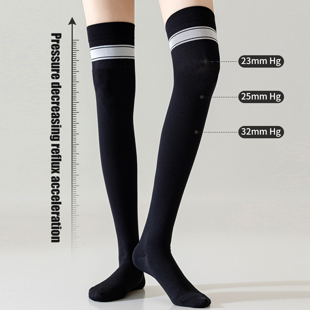 1Pair High Thigh Socks Striped - Yoga Daily Fitness recensie en prijs