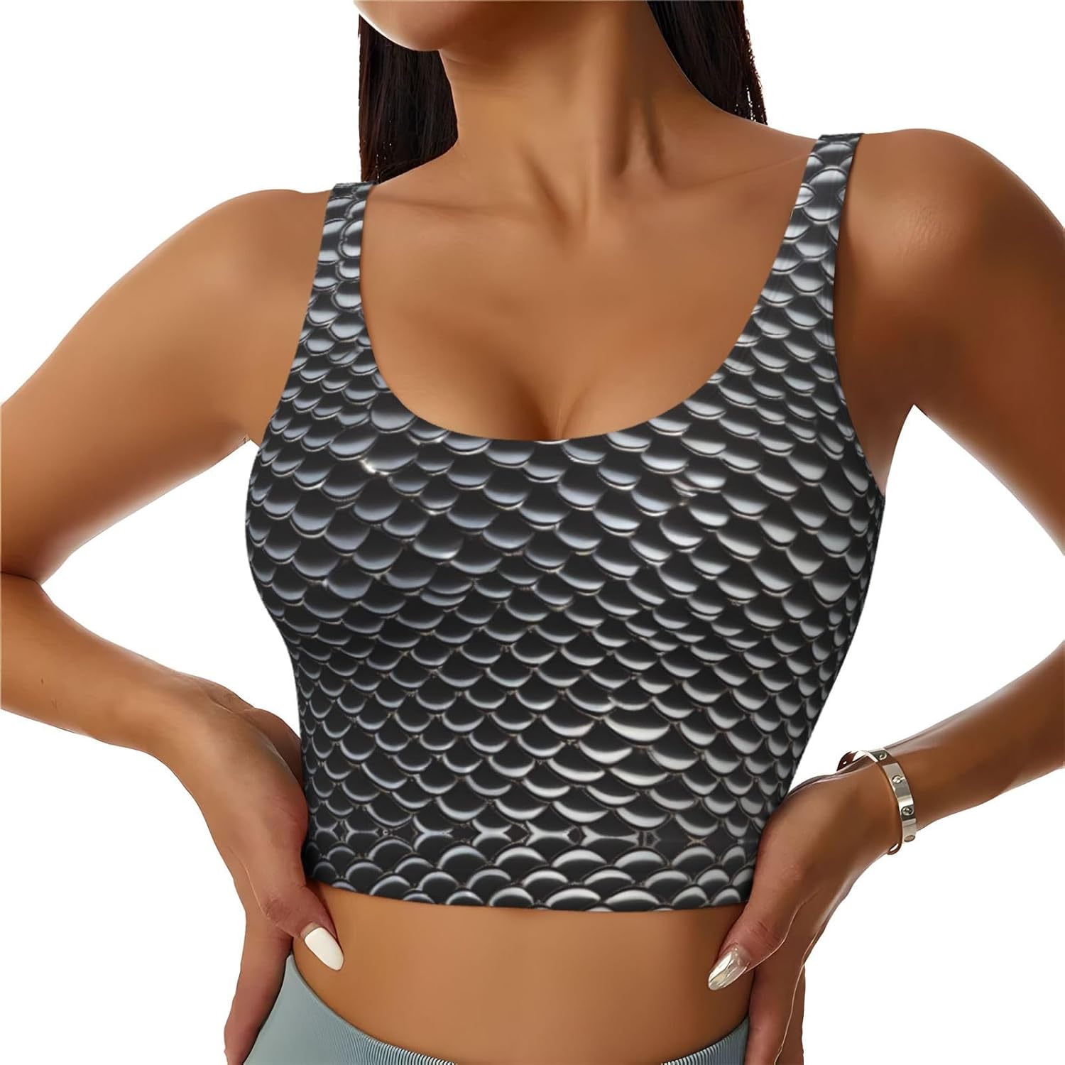 Silver fish scale Printed Wome - Yoga Fitness Workout recensie en prijs