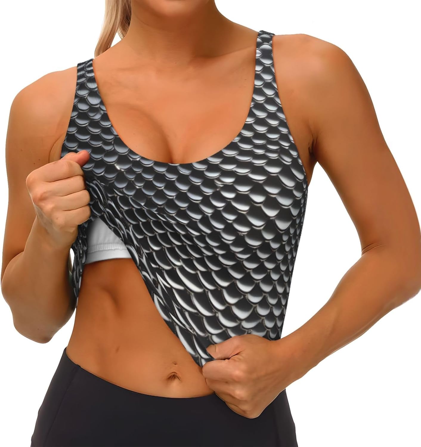 Silver fish scale Printed Wome - Yoga Fitness Workout recensie en prijs