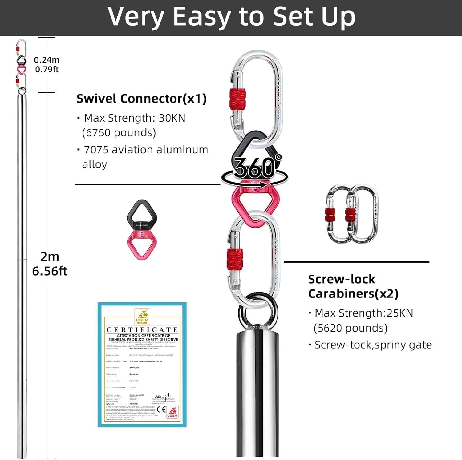 Aerial Flying Dance Pole 2M 36 - Yoga Fitness Spinning recensie en prijs