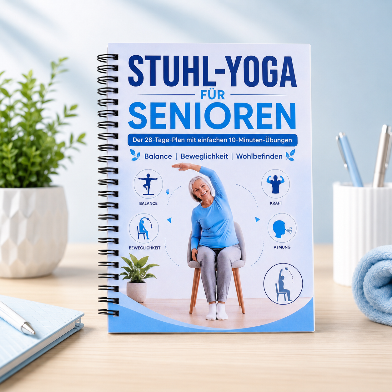 Illustrated Chair Yoga Workout - Yoga Fitness Journal recensie en prijs