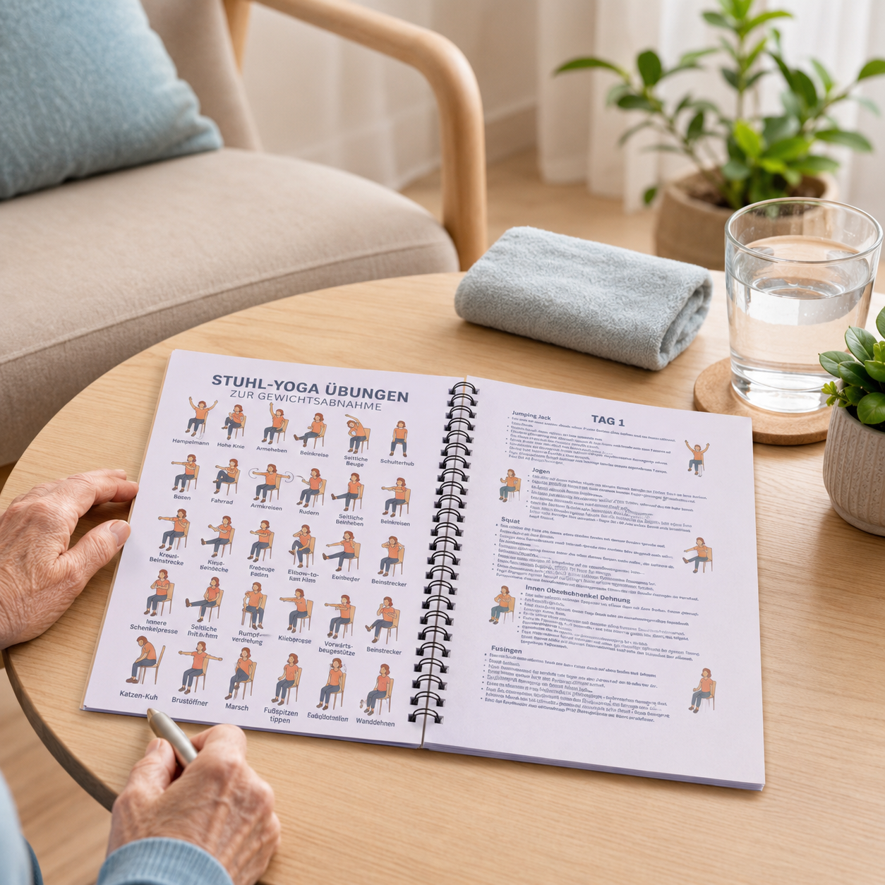 Illustrated Chair Yoga Workout - Yoga Fitness Journal recensie en prijs