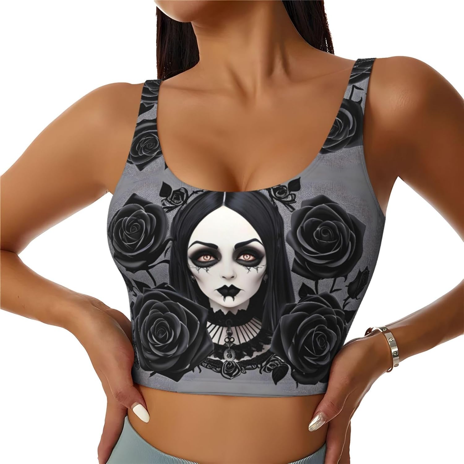 gothic black roses Printed Wom - Yoga Fitness Workout recensie en prijs