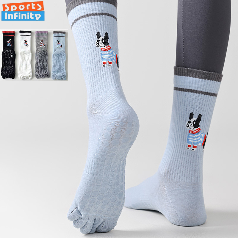 Cute Dog Print Yoga Socks Anti - Yoga Fitness Workout recensie en prijs