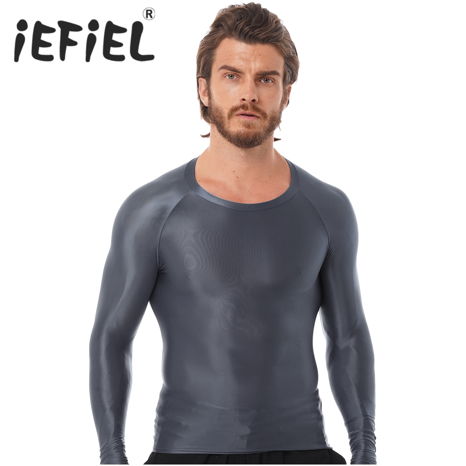 Mens Glossy Sports Tops Long S - Yoga Daily Fitness recensie en prijs