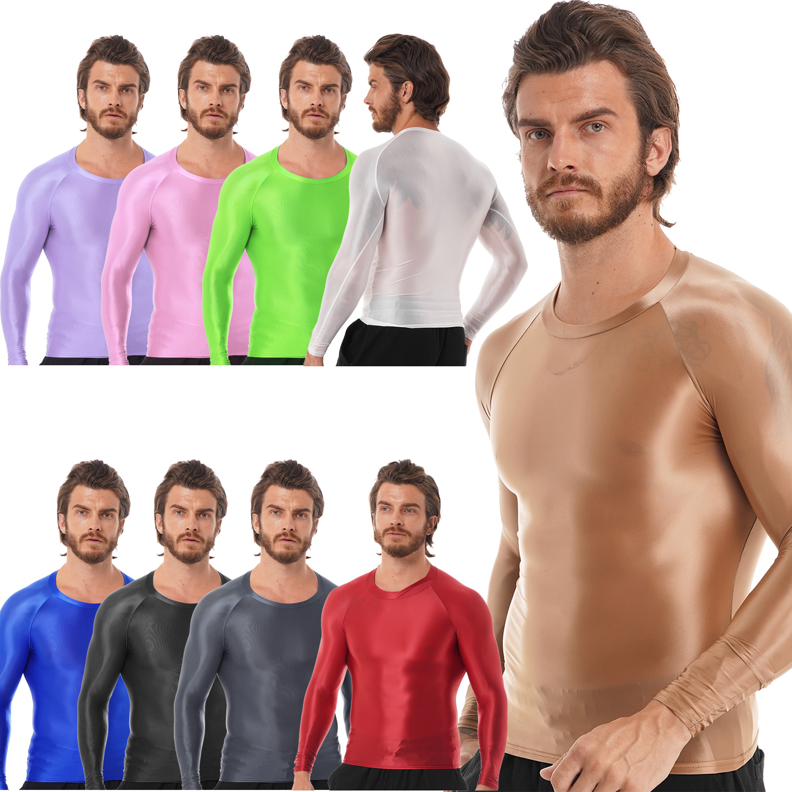 Mens Glossy Sports Tops Long S - Yoga Daily Fitness recensie en prijs