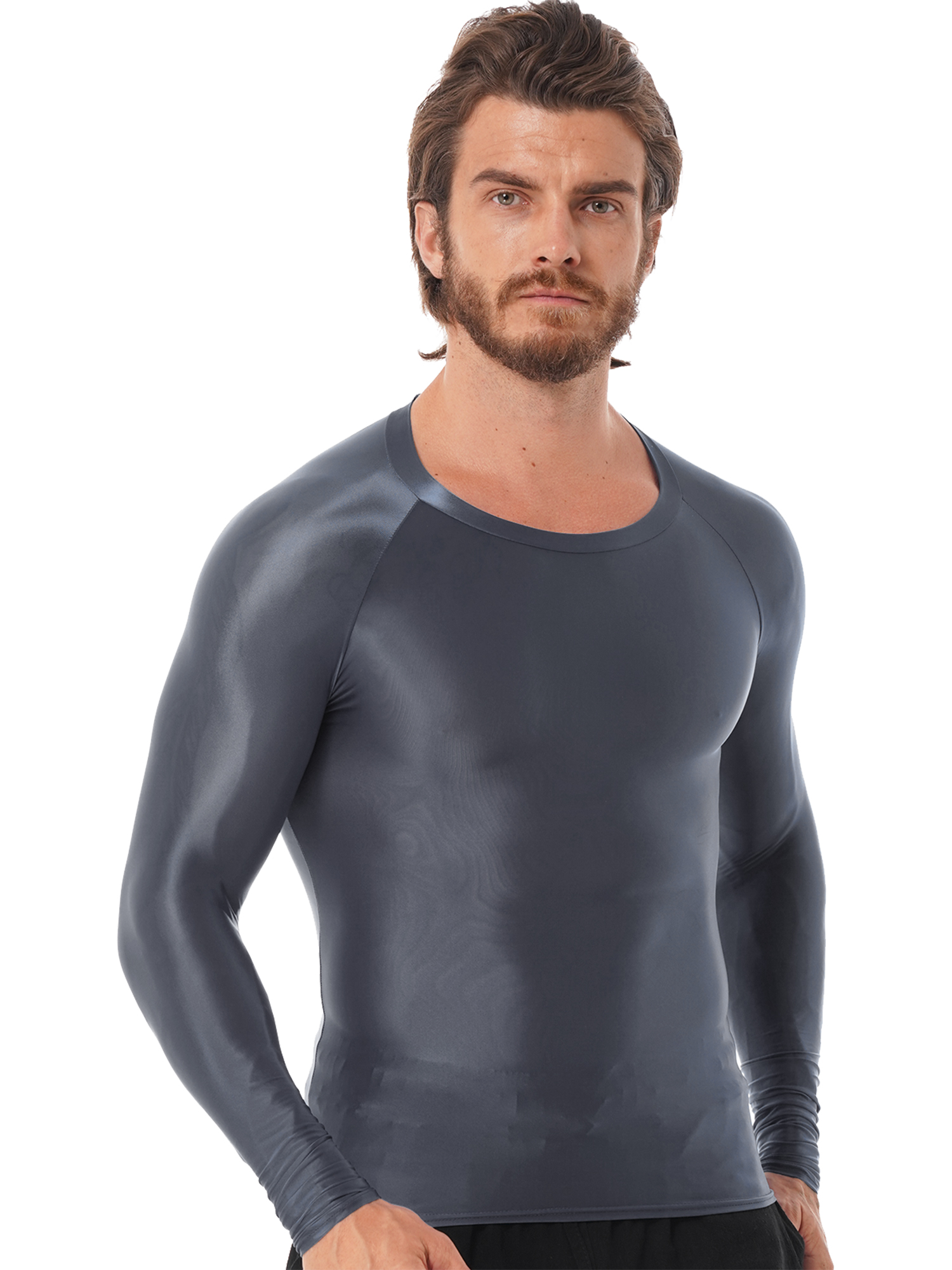 Mens Glossy Sports Tops Long S - Yoga Daily Fitness recensie en prijs