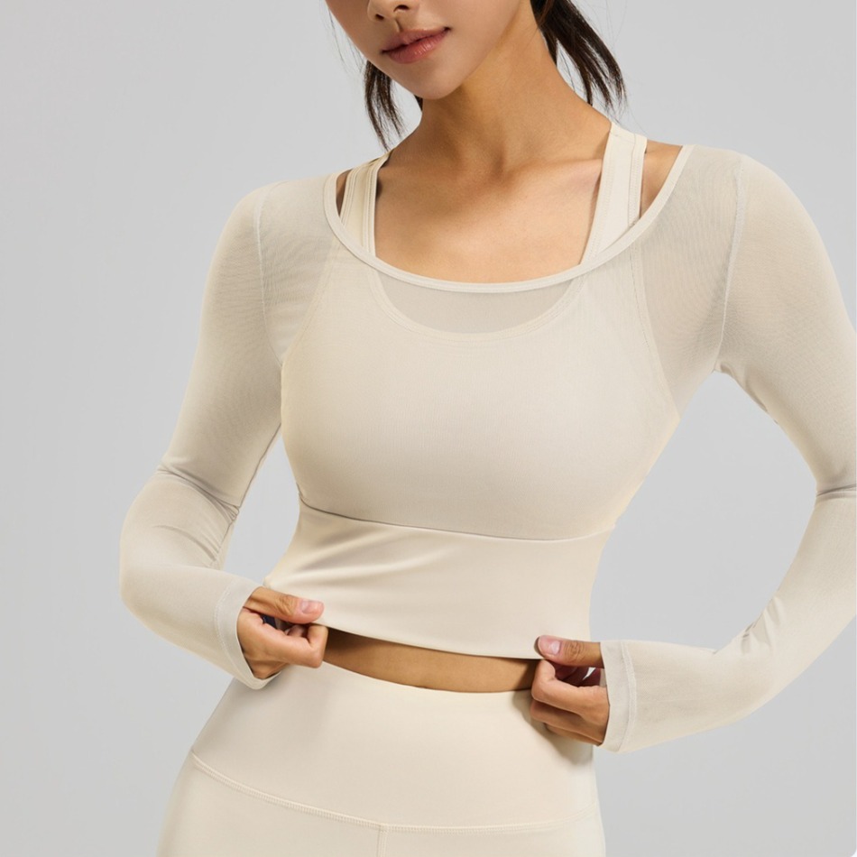 Mesh fake two long sleeved yog - Yoga Daily Fitness recensie en prijs